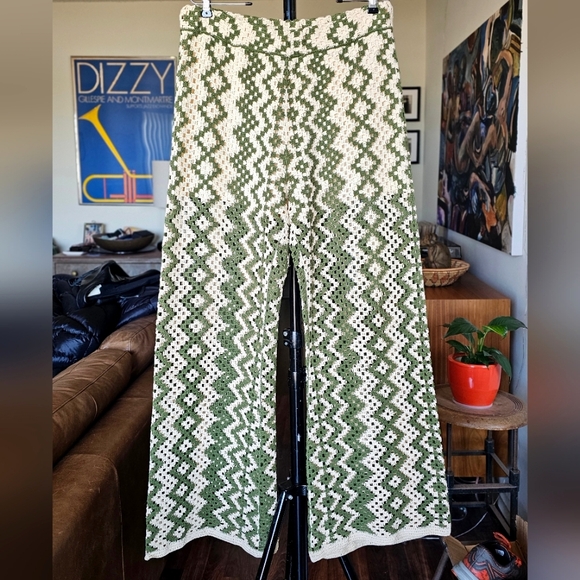 Sandro Paris Henrik Geometric Crochet Pants - Picture 1 of 8
